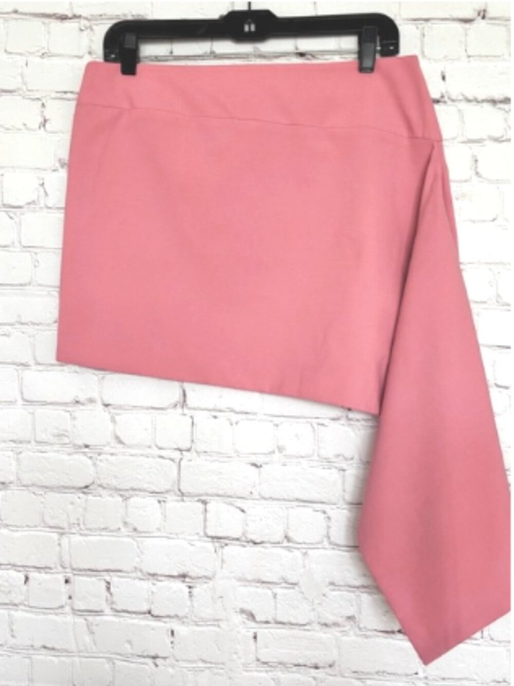 ZARA Dusty Rose Asymmetric Side Draping Mini Skirt—NWT—M - Picture 2 of 14
